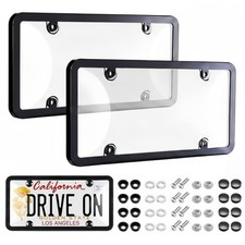 2 Pack Universal Transparent Car License Plate Cover Frames Combo Clear Col... 2 Pack Universal Transparent Car License Plate Cover Frames Combo Clear Col...
