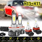 For Mini Cooper 2009-2017 - 4x LED Headlight Hi/Lo Beam + Fog Light Bulbs 6000K