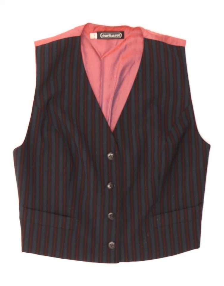 Juego de falda de 2 piezas CACHAREL para mujer de 4 botones IT 36 XS W24 lana a rayas azul DE43 Foto 2 de 4