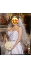 Sara Gabriel &ldquo;Stacy&rdquo; Custom Made Cathedral Length Veil With Swarkovsky Crystals