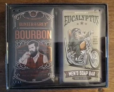 Hunter & Grey Soap Set Eucalyptus & Bourbon Men’s Bar Gift Box 