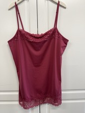 Maurices Poly Blend Lace Tank Top Shirt Cami Rose XL NWOT