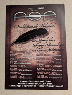 ASP Der Schwarze Schmetterling Flyer Dunkelromantische Herbstabende 2008 Werbung