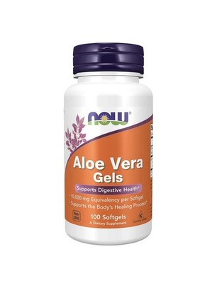 NOW FOODS Aloe Vera 10 000 mg 100 Softgels Exp 6/26