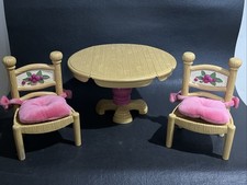 Fisher Price BRIARBERRY BEARS Furniture 1998 Dining Table  Chairs w/Cushions