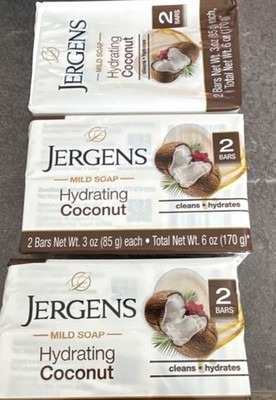 Jergens Mild Soap Hydrating Coconut 2 Bars 3 oz Body & Hands
