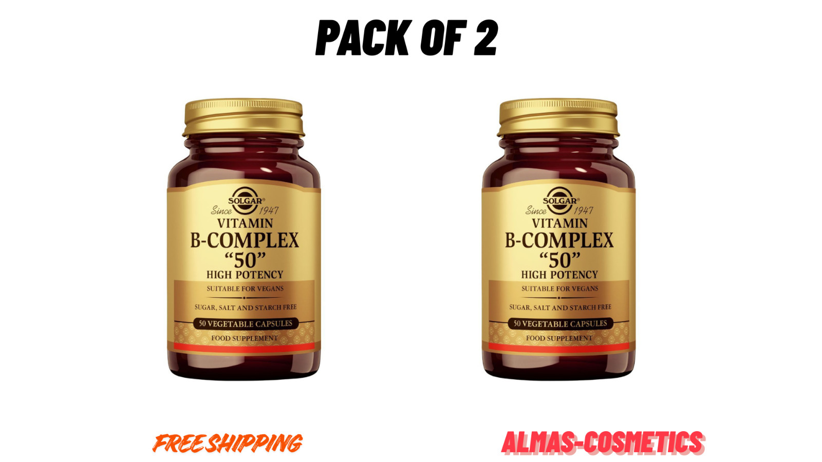 Solgar - Vitamin B Complex 50 High Potency 50Vcaps - Image 8