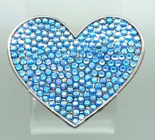 Handmade Fashion party heart shape with blue Rhinestone fancy metal Belt Buckle