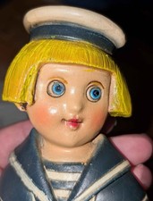 Vintage Portuguese Alcobaça Ceramic Sailor Boy Wall Figure – Hand-Painted