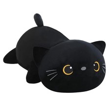 SQEQE Weighted Black Cat Plush, Medium(13.8 Inch), 