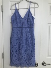ASTR The Label Women Size Medium Dress Lace  Periwinkle Spaghetti Strap Midi