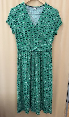 Boden Women's SZ 10L Lola Sunglasses Print Short Sleeve Jersey Shirt Dress