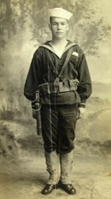 WWI US Navy Shore Patrol Sailor Uniform Buddies Real Photo Postcards RPPC 1913