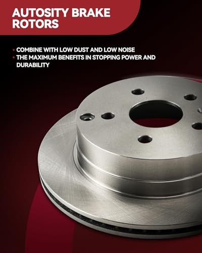 14.09in Rear Brake Kits, Brake Rotors and Ceramic Brake Pads Compatible with - Photo 6/8