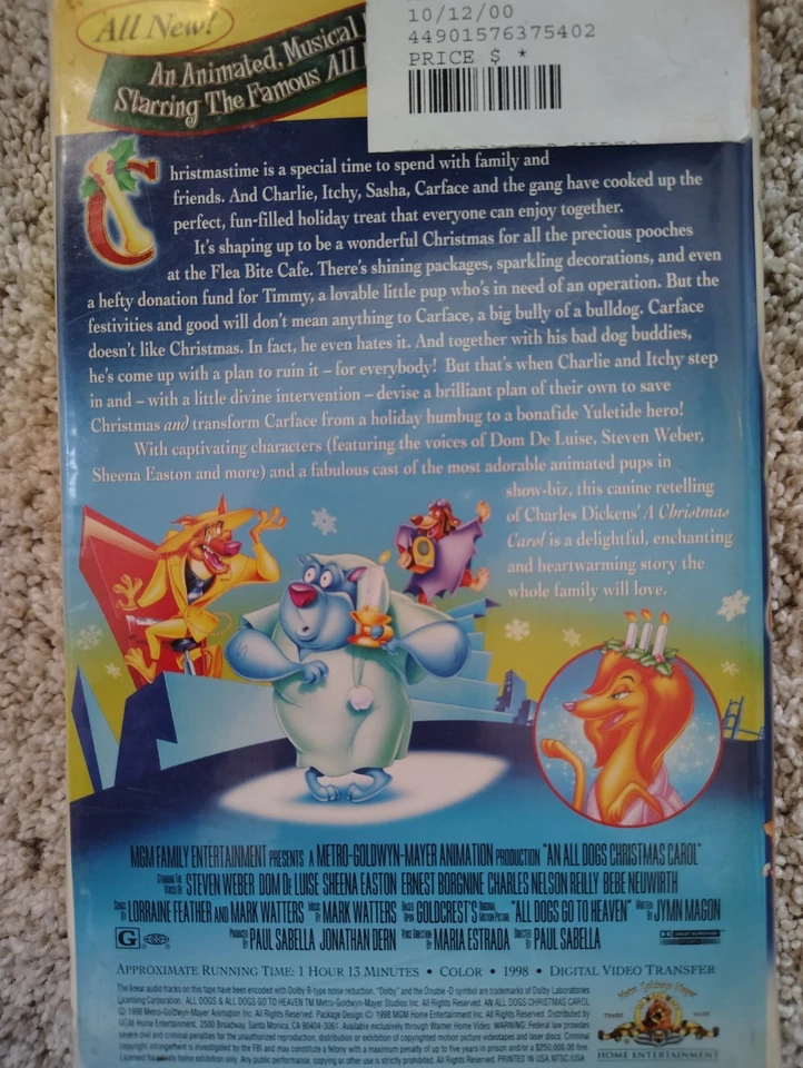 Christmas VHS movies. Prancer, Prancer Returns, All Dogs Christmas Carol - Image 3 of 4