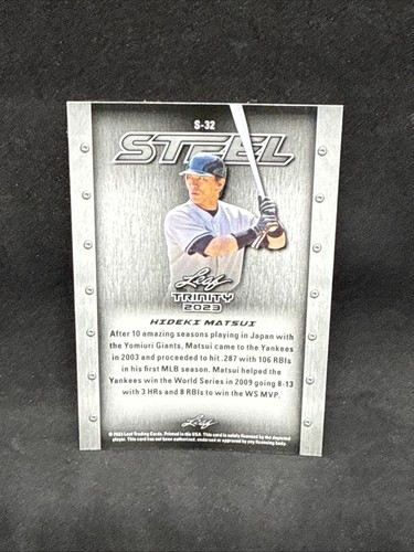 2023 Leaf Trinity Steel Hideki Matsui Silver Laser - Picture 2 of 2