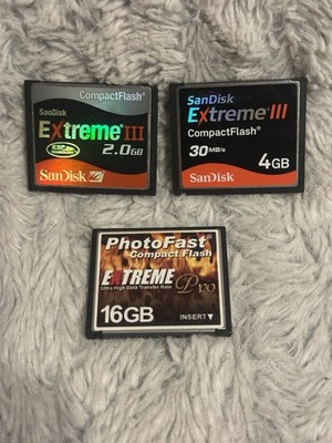 (3) Compact Flash - Sandisk 2GB & 4GB Extreme III - 16GB Photofast - Untested