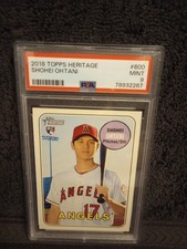 2018 SHOHEI OHTANI TOPPS HERITAGE #600 ROOKIE RC PSA 9 MINT!! WS CHAMP & MVP