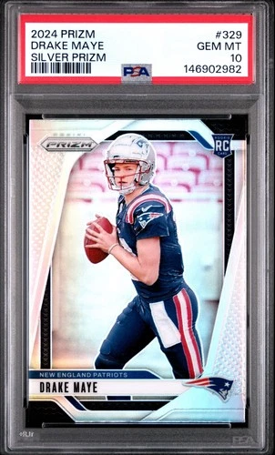2024 Panini Prizm Drake Maye Silver Rookie RC #329 PSA 10 Gem Mint