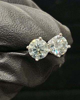 2 CT Real Turquoise Moissanite Srcew Backs Stud Earrings Passes   Tester 