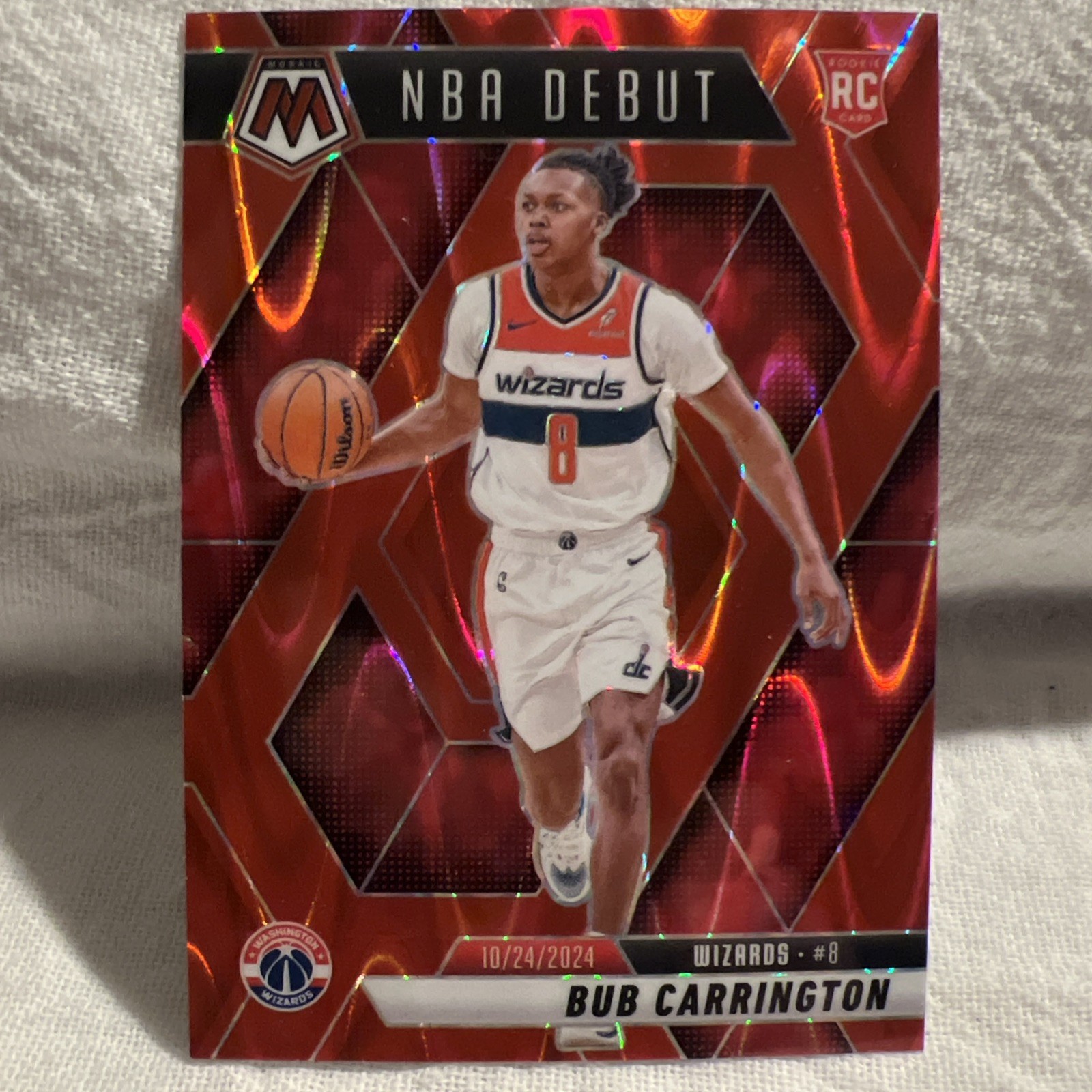 2024-25 Mosaic Basketball Red Seismic Bub Carrington #206 RC /299