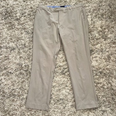 Peter Millar Crown Crafted Khaki Tan Trousers Mens 38x30 Tailored Fit Pants