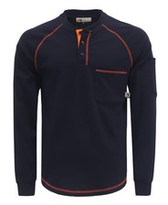 FR Shirts Henley 5.5oz 100 Cotton Flame Resistant Long Sleeve T-Shirts