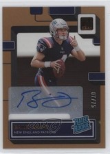 2022 Panini Clearly Donruss Rated Rookie Orange 7/75 Bailey Zappe #79 Auto 07lk