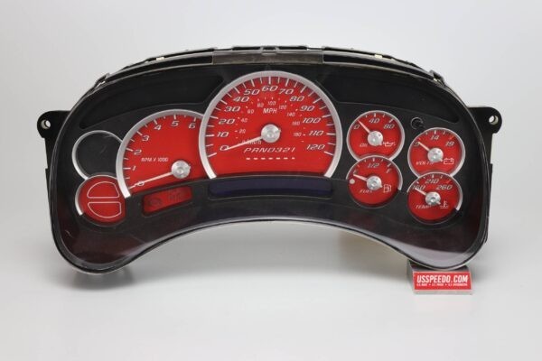 US Speedo Red Silverado/Sierra Gauge Face for Clusters 06-07 classic 1500 Gas