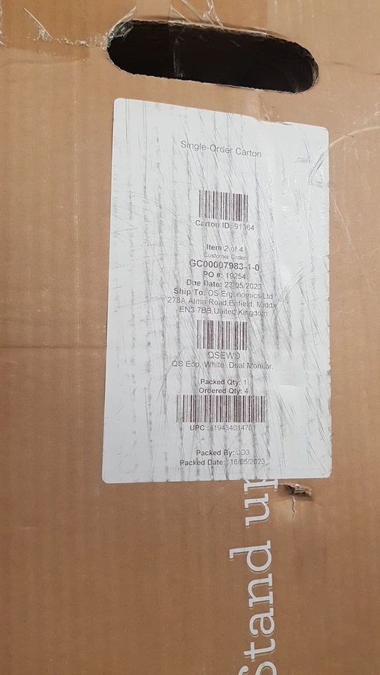 NEW Humanscale Quickstand Eco Dual Monitor portable sit-stand desking solution - Image 2 of 4