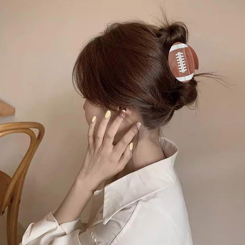 Pinzas para el cabello geométricas de rugby fútbol creativo femenino para mujeres niñas - Imagen 6 de 6