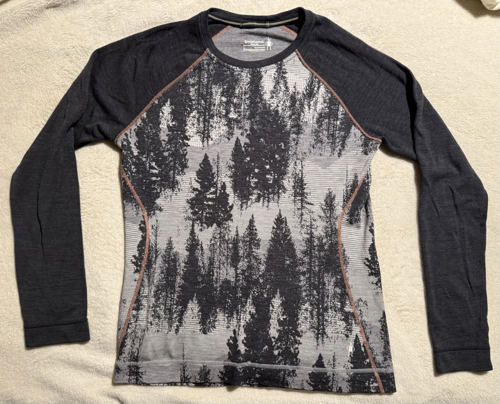 Smartwool Merino 250 Women’s Base Layer Forest Scape Large Black Gray Shirt Tree
Opens in a new wind