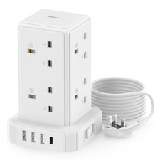 Tower Extension lead Surge Protection Lead with Switch 2M, White
