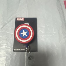 Marvel Captain America Badge Reel ID Holder Red White Blue Superhero