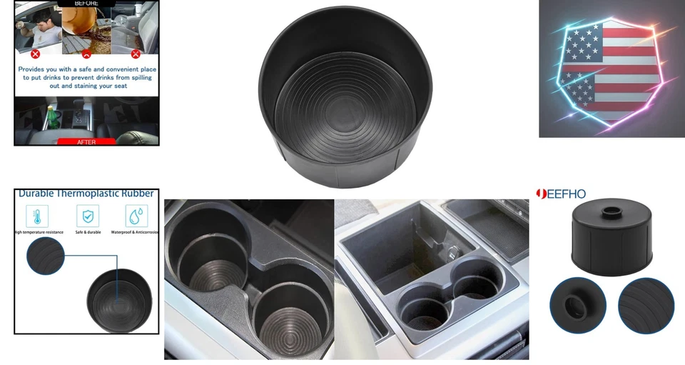 Cup Holder Insert for 2009-2016 Ram 1500/2500/3500 - Stain Resistant Foto 2 de 4