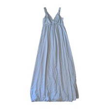Vintage OLGA Bodysilk GOWN Nylon Stretch LACE SWEEP Blue Lingerie Sz M