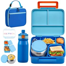 Bento Lunch Box for Kids with 8oz Soup Thermo, Leak-proof Lunch Food Containe...
