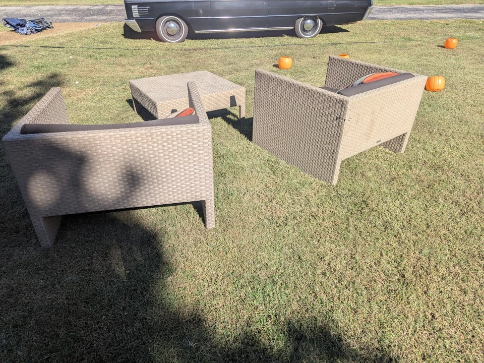 Brown Jordan 2 Patio Chair + TABLE by Richard Frinier Designer Outdoor Furniture - Image 2 of 4