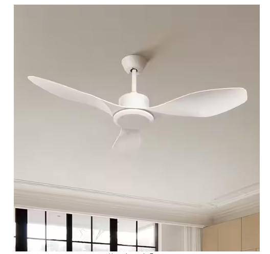 TOZING 48 in. Smart Indoor Modern Windmill White Flush Mount Ceiling Fan+Remote