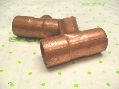 qty 2 -  Copper Sweat Reducin Tee 7/8" x 7/8" x 5/8" id 