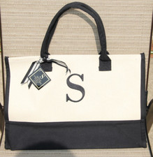 Mud Pie Initial Canvas Tote, New