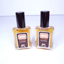 x2 Vintage COTY Musk For Men Cologne .5 oz Splash Mini Travel Bottle NOS