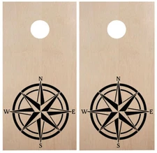 Compass Rose Cornhole Board Decals V4 | Beach Beanbag Game Die Cut 22 x 22 |