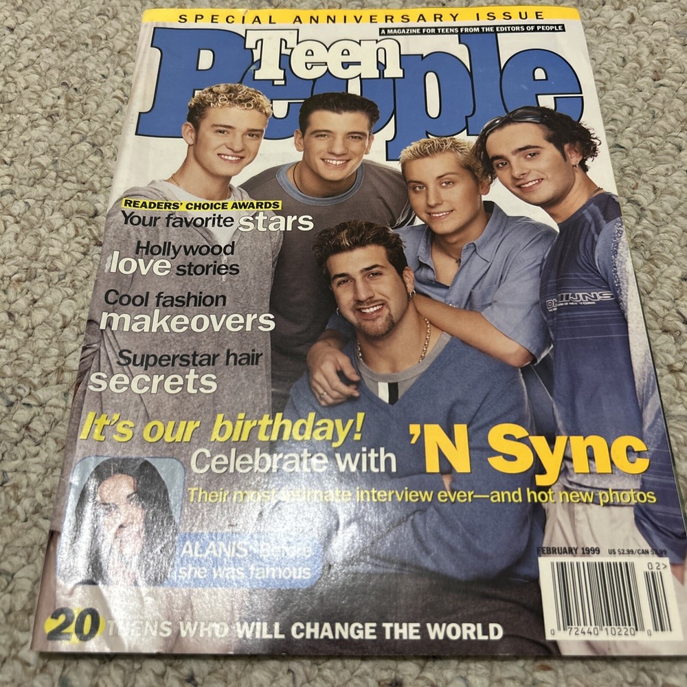 Vintage Teen People Magazine February 1999 Nsync Special Anniversary Issue Y2K
