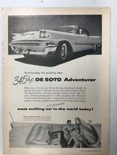 Desoto04 Vintage Original Advertisement 1957 De Soto Adventurer 2dr Hardtop 555