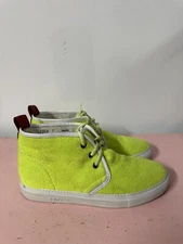 Del Toro Men's Size 7 Tennis Felt Yellow High Top Chukka Lace Up Sneakers Italy