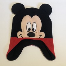 Disney Mickey Mouse Beanie Toddler 2T 5T Black Red Mouse Ears