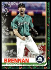 2019 Topps Holiday Brandon Brennan #HW121 Metallic Snowflake RC Seattle Mariners
