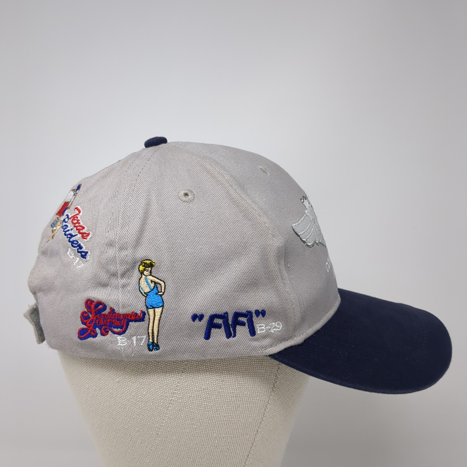 Ghost Squadron CAF Pin Strapback Hat Gray One Siz… - image 5