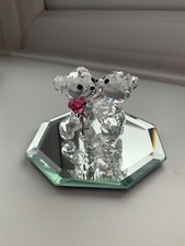 Swarovski Kristall 2011 "A Rose for You" Kris Bär Duo Figur mit roter Rose
